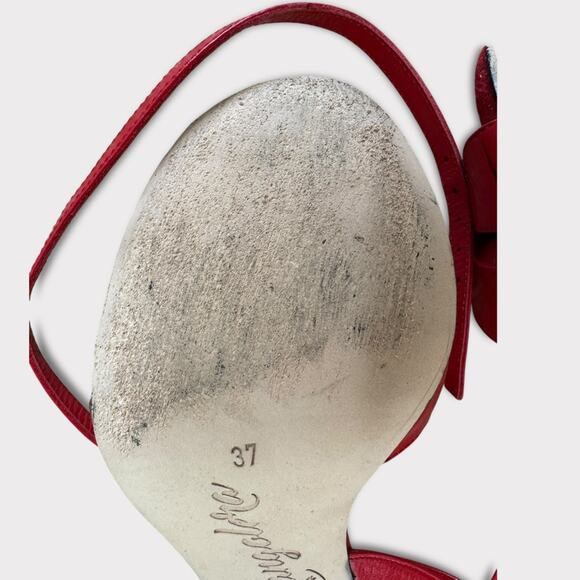 Tangolera Argentine Tango Red Leather Strappy Sandals - Size 37 (6.5) - Picture 13 of 15